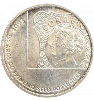 coin d'un timbre avec les armoiries du Portugal