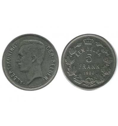 5 Francs Albert Ier Légende Flamande Belgique