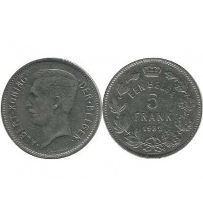 5 Francs Albert Ier Légende Flamande Belgique