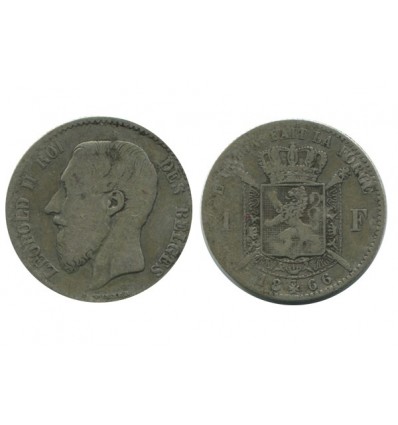 1 Franc Leopold II Légende Française Belgique Argent