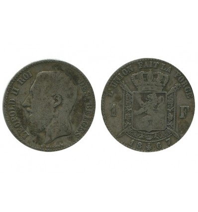 1 Franc Leopold II Légende Française Belgique Argent