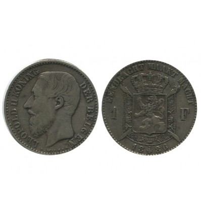 1 Franc Leopold II Légende Flamande Belgique Argent