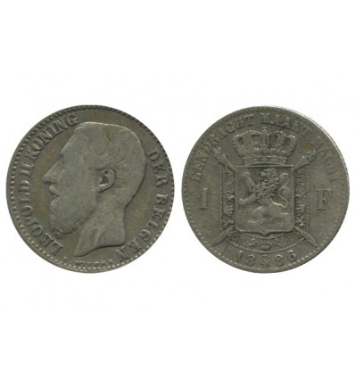 1 Franc Leopold II Légende Flamande Belgique Argent