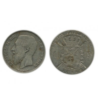 1 Franc Leopold II Légende Française Belgique Argent