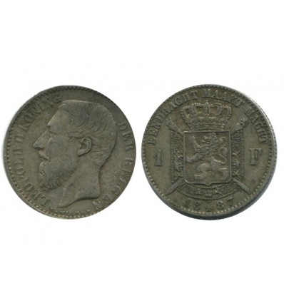 1 Franc Leopold II Légende Flamande Belgique Argent