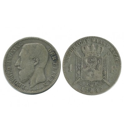 1 Franc Leopold II Légende Flamande Belgique Argent