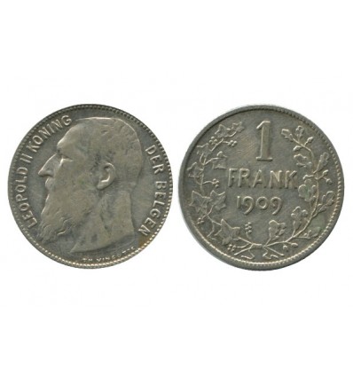 1 Franc Leopold II Légende Flamande Belgique Argent