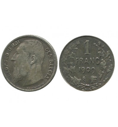 1 Franc Leopold II Légende Française Belgique Argent