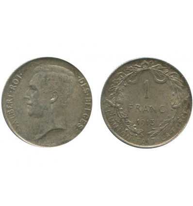 1 Franc Albert Ier Légende Française Belgique Argent