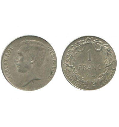 1 Franc Albert Ier Légende Française Belgique Argent