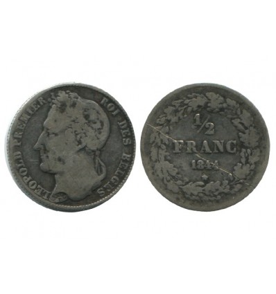 1/2 Franc Leopold Ier Belgique Argent