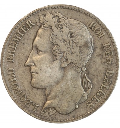 5 Francs Leopold Ier Tête Laurée - Belgique Argent