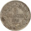 5 Francs Leopold Ier Tête Laurée - Belgique Argent