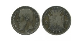 2 Francs Leopold II Légende Flamande Belgique Argent
