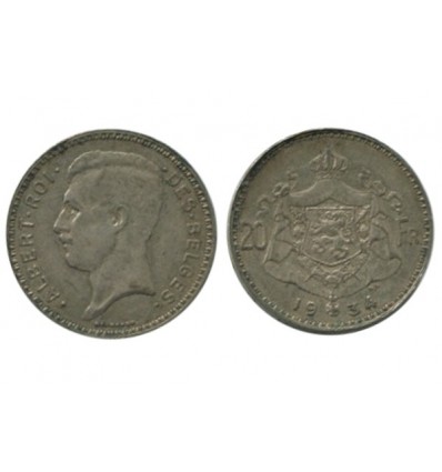 20 Francs Albert Ier Légende Flamande Belgique Argent