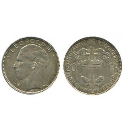 20 Francs Leopold III Belgique Argent