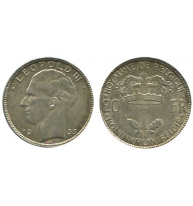 20 Francs Leopold III Belgique Argent