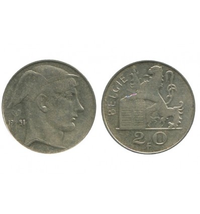 20 Francs Légende Flamande Belgique Argent