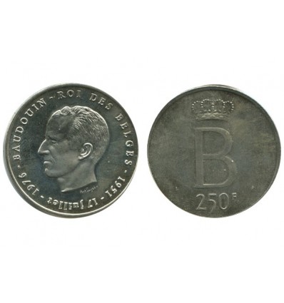 250 Francs Baudouin Ier Légende Française Belgique Argent