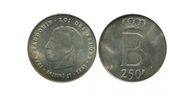 250 Francs Baudouin Ier Légende Française Belgique Argent