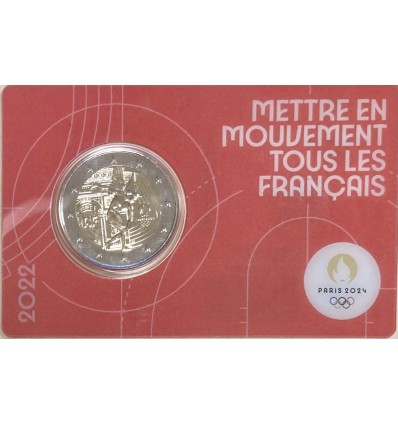 2 Euros France 2022 BU J.O. Paris 2024 Le Génie - Blister Rouge