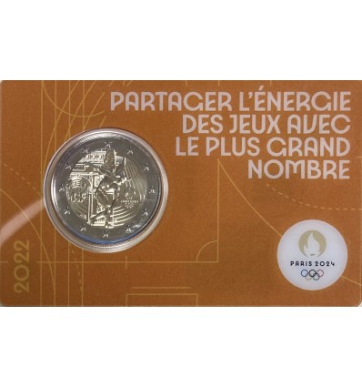 2 Euros France 2022 BU J.O. Paris 2024 Le Génie - Blister Orange