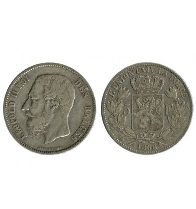 5 Francs Leopold II Belgique Argent