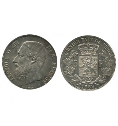 5 Francs Leopold II Belgique Argent