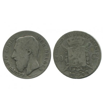 50 Centimes Leopold II Légende Flamande Belgique Argent