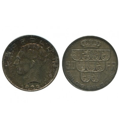 50 Francs Leopold III Légende Flamande Belgique Argent