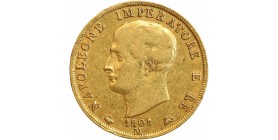 40 Lires Napoléon Imperator Tranche En Creux - Italie Occupation Française