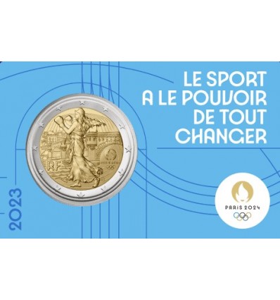 2 Euros JO de Paris 2024 - 2023 BU Bleu