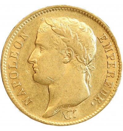 40 Francs Napoléon Ier Tête Laurée Revers Empire