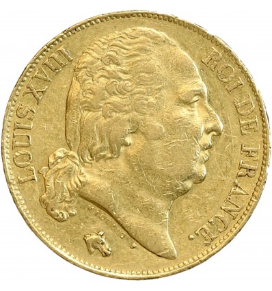 20 Francs Louis XVIII Buste Nu