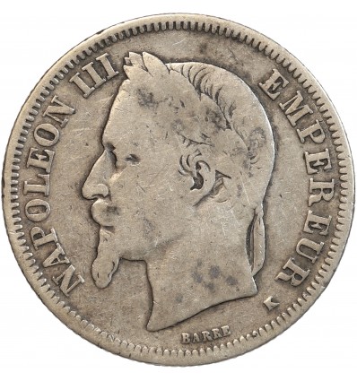 2 Francs Napoléon III Tête Laurée