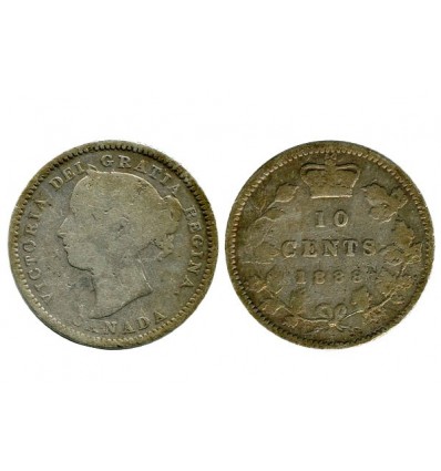 10 Cents Victoria Canada Argent