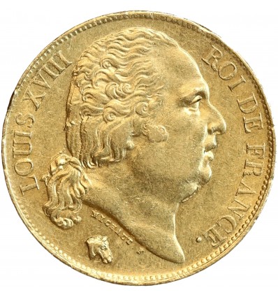 20 Francs Louis XVIII Buste Nu