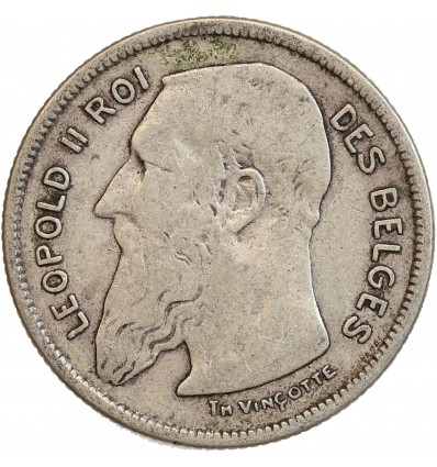 2 Francs Léopold II Légende Française - Belgique Argent