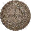 5 Francs Napoléon Ier Tête Nue Calendrier Révolutionnaire