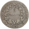 5 Francs Napoléon Empereur Calendrier Grégorien