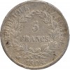 5 Francs Napoléon Ier Tête Laurée Revers République