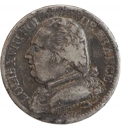 5 Francs Louis XVIII Buste Habillé