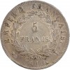 5 Francs Napoléon Ier Tête Laurée Revers Empire