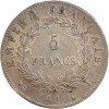 5 Francs Napoléon Ier Tête Laurée Revers Empire