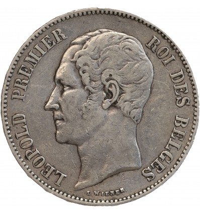 5 Francs Léopold I Tête Nue - Belgique Argent
