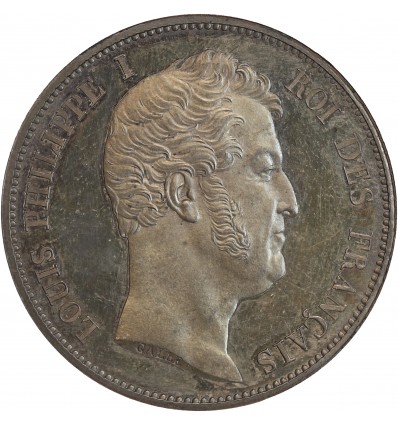 Epreuve Uniface de 5 Francs Louis-Philippe Ier par Galle en plaqué argent