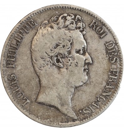 5 Francs Louis-Philippe Ier Tête Nue Sans le I Tranche En Creux