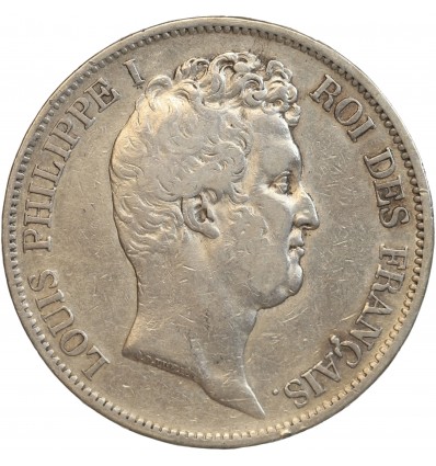 5 Francs Louis-Philippe Ier Tête Nue Tranche en Relief