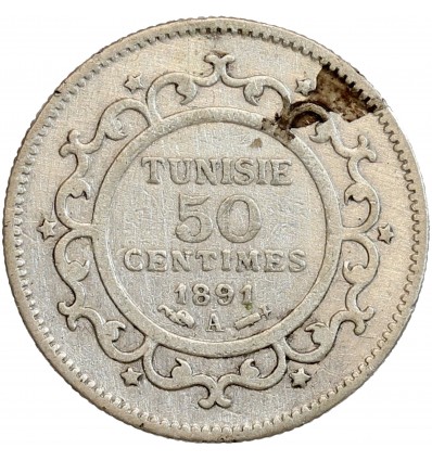 50 Centimes Tunisie Argent