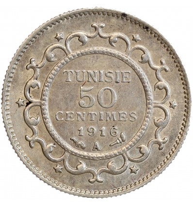 50 Centimes Tunisie Argent